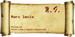 Marx Imola névjegykártya